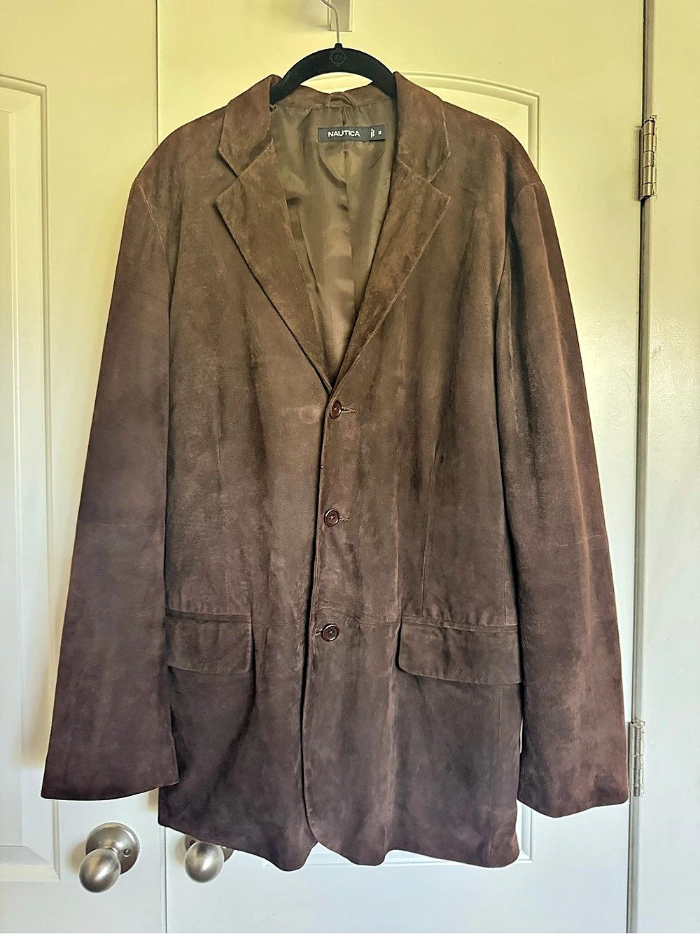 Nautica Brown Suede Blazer Jacket Size Medium